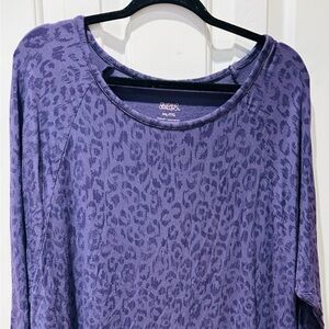Chico's Long Sleeve Top in Purple Leopard Print “sleepwear”